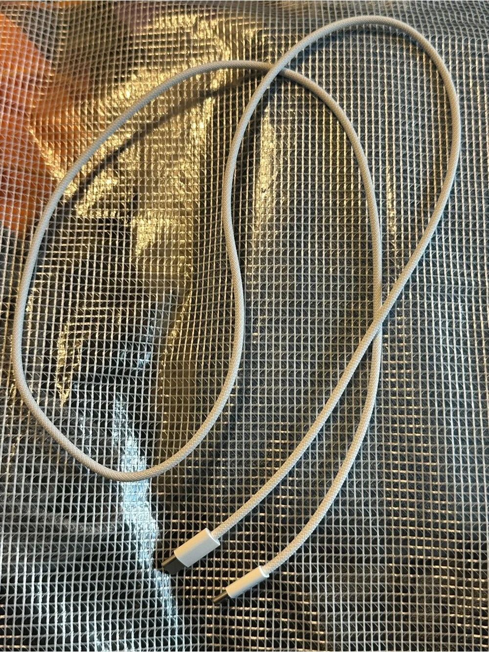 White Braided USB-C to USB-C Cable